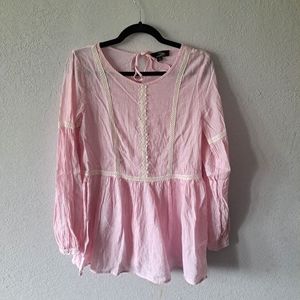 Suzanne Betro Pink Peasant tunic top